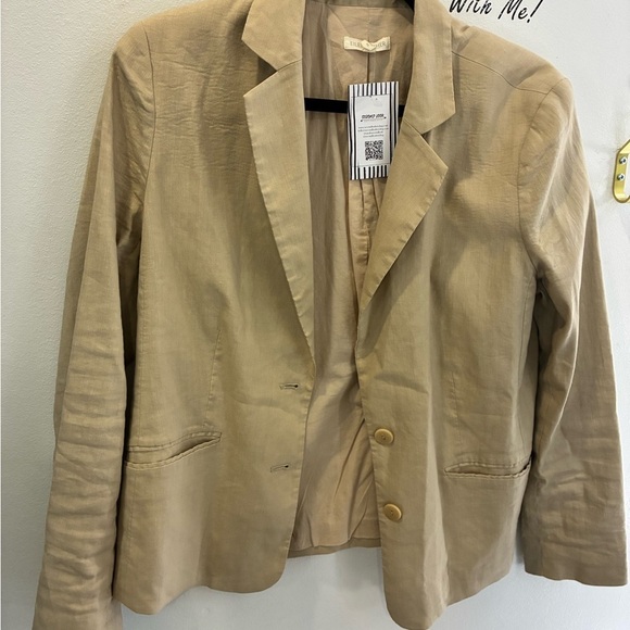 Eileen Fisher Tan Blazer Tailored Suit Jacket - Picture 1 of 5